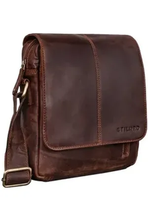 STILORD Schultertasche "Matt" Herrenhandtasche Leder Umhängetasche Männner Vintage braun