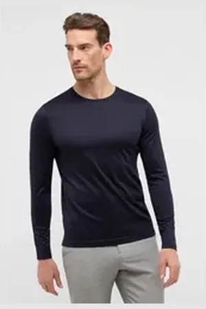 ETERNA Langarmshirt blau L