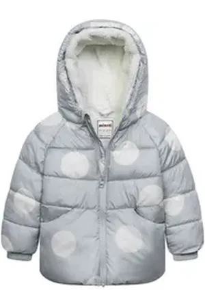 Minoti Winterjacke Pufferjacke mit Punkten (3m-3y) grau 80-86cm