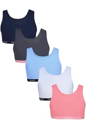 TupTam Bustier Mädchen Bustier mit breiten Trägern 5er Pack blau|bunt|grau|lila 158-164