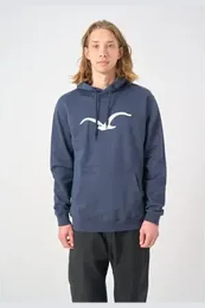Cleptomanicx Kapuzensweatshirt Mowe mit Logo-Druck blau S