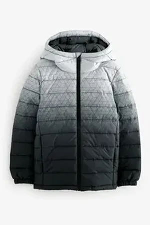 Next Steppjacke Gesteppte, mittelschwere Kapuzenjacke (1-St) grau 104 (4 J.)