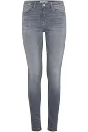 B YOUNG Relax-fit-Jeans BYLola Damenhose in klassischer Jeans-Optik grau W26/32