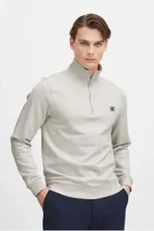 Casual Friday Troyer CFSebastian 0130 halfzip sweatshirt Basic Troyer mit Logostickerei grau 3XL