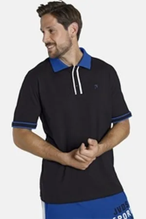 Jan Vanderstorm Poloshirt ISFRIED aus weicher Baumwolle schwarz 7XL (80/82)