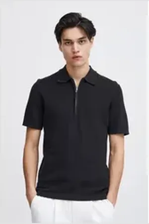 Casual Friday Poloshirt CFKarl knit polo with halfzip sommerliches Poloshirt mit Reißverschluss blau XL