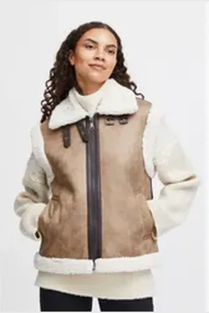 B YOUNG Longweste BYASANNE WAISTCOAT - 20813722 braun 40