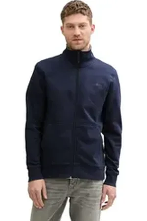 TOM TAILOR Sweatjacke mit Logo Stickerei blau S