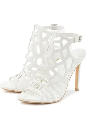 Lascana Belle Affaire Sandalette mit Cut-Outs, High-Heel-Sandalette verführerischer Sommerschuh in Lack-Optik, Sandale weiß 39 EU