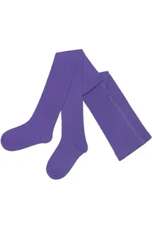 WERI SPEZIALS Strumpfhersteller GmbH Strickstrumpfhose Damenstrumpfhosen Kurz-Größen >>Einfarbig Bunt<< aus Baumwolle lila 52-54 K