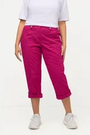 Ulla Popken Funktionshose 7/8-Cargohose Krempelriegel Komfortbund lila 62