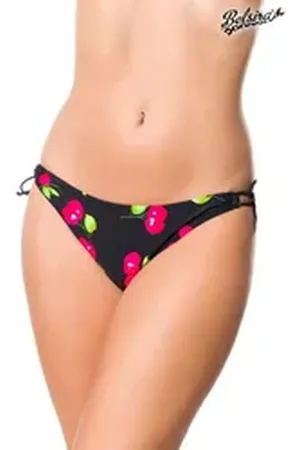 Belsira Bikini-Hose - Badeslip zum Binden - (2XL,3XL,L,M) bunt|schwarz 2XL