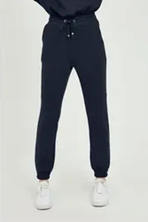 B YOUNG Sweathose BYPUSTI Sweat Pant Hose Jogginghose mit Ziernähten blau L