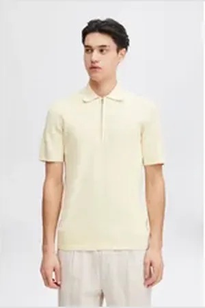 Casual Friday Poloshirt CFKarl knit polo with halfzip sommerliches Poloshirt mit Reißverschluss weiß XL