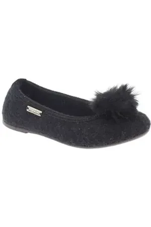 Living Kitzbühel Ballerina mit Kunstfellbommel Schwarz Ballerina schwarz 29 EU