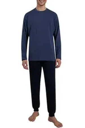 Ceceba Pyjama Herren Pyjama blau uni (1 tlg) blau 54