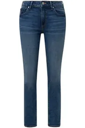 QS by s.Oliver 7/8-Hose Cropped-Jeans Catie / Slim Fit / Mid Rise / Straight Leg blau 32