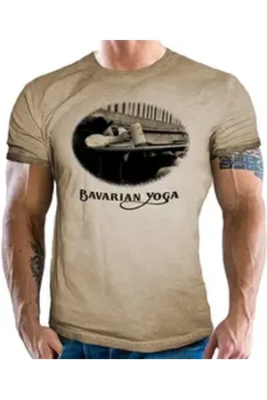 LOBO NEGRO Trachtenshirt für Bayern und Trachten Fans: Bavarian Yoga beige XL