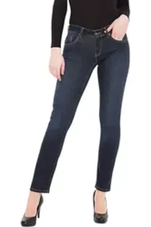 ATT Slim-fit-Jeans Belinda (1-tlg) mit kontrastigen Absteppungen und Wonder Stretch blau 32