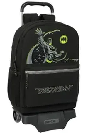 Batman Rucksack Kinder Rucksack mit Rädern Game over Schwarz 30 x 43 x 14 cm schwarz