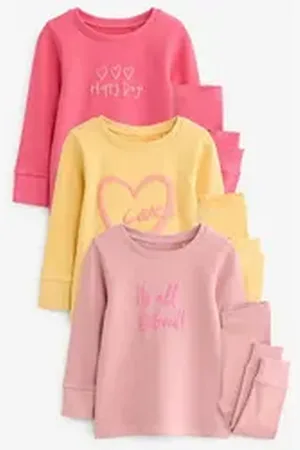 Next Pyjama 3er-Pack Schlafanzüge mit Print (6 tlg) rosa 80-86 (12-18 Mon.)