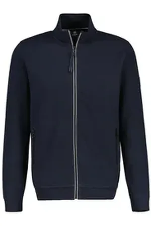 Lerros Sweatjacke Unifarbene Sweatjacke für Herren blau S