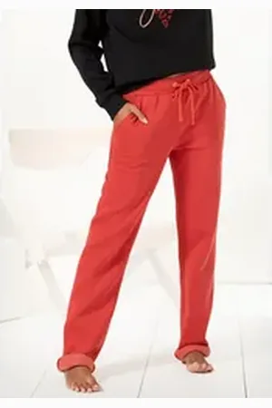 Lascana Sweathose Relax-/Loungehose mit seitlichen Taschen, Loungewear braun|rot 40/42
