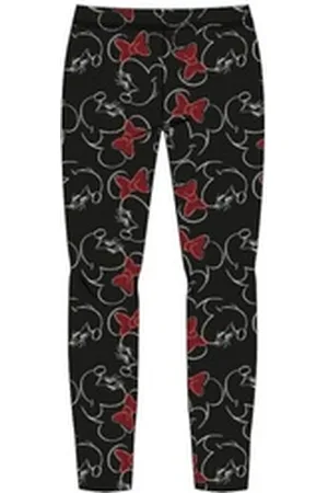 Disney Leggings Minnie Leggings für Mädchen mit Roten Schleifen, Schwarz, Größen schwarz 110