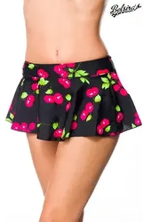 Belsira Bikini-Hose - Baderöckchen - (2XL,3XL,L,M) bunt|schwarz S