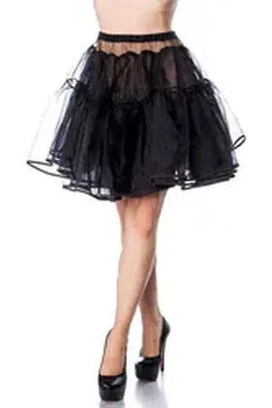 Belsira Unterrock 50er 60er Jahr Petticoat Tüllrock Dirndl Rock Unterrock Damenrock Kurz schwarz XL-3XL