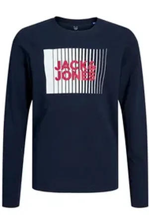 JACK & JONES Langarmshirt (1-tlg) blau|rot 140