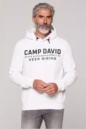 Camp David Kapuzensweatshirt mit weicher Innenseite weiß L