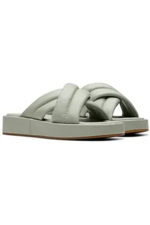 Clarks Alda Glide Hausschuh, Slides, Schlappen mit gepolsterter Bandage grün 38 EU