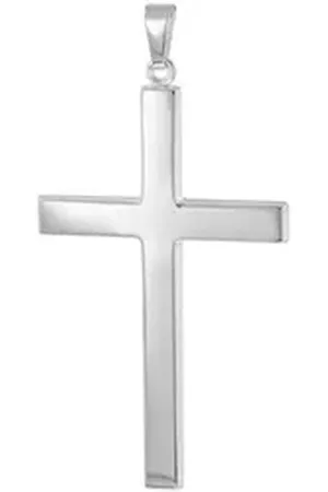 trendor Kreuzanhänger Kreuz- für Männer Weißgold 585 (14 Kt) 39 mm silberfarben