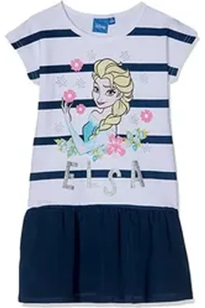 Disney Frozen Jerseykleid FROZEN Die Eiskönigin Anna + Elsa Mädchen Kleid 128