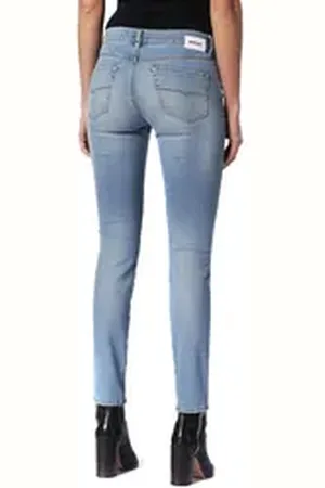 Diesel Straight-Jeans Sandy 084RH Damen Jeans Hose Slim Straight blau