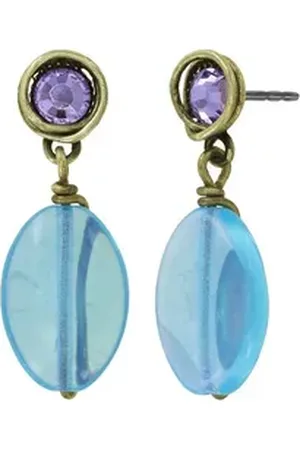Konplott Paar Ohrstecker : pendelnde Ohrstecker Daily Desire - Glasdrops blau|lila