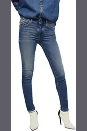Diesel Straight-Jeans Slandy 083AN Damen Jeans Slim Straight blau