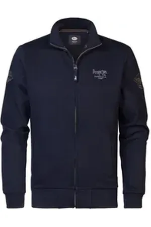 Petrol Industries Strickjacke - Bequeme Strickjacke Steese - Men Sweater Collar Zip blau M