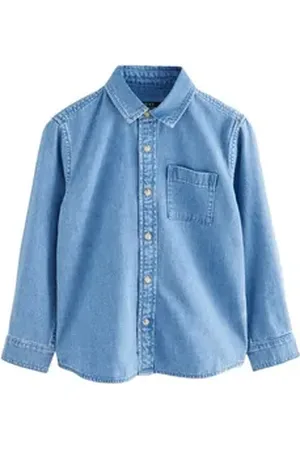 Next Langarmhemd Langärmeliges Hemd aus Denim (1-tlg) blau 98 (3 J.)