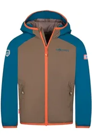 TROLLKIDS Outdoorjacke Halsafjord Ultraleicht blau|braun|orange 92
