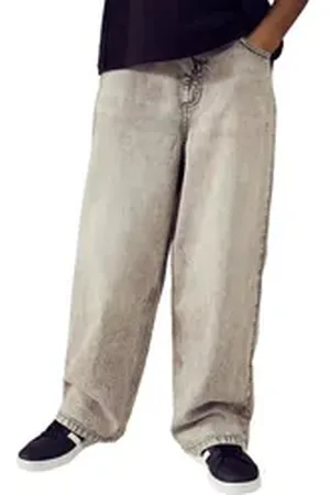 Next Weite Jeans Authentic Jeans 100 % Baumwolle – Super Wide Fit (1-tlg) grau 128 (8 J.)