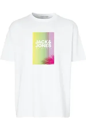 JACK & JONES Kurzarmshirt JORVARENNA PHOTO TEE SS CN FST JNR weiß 176