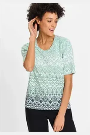 Olsen Print-Shirt (1-tlg) grün 38 Damen