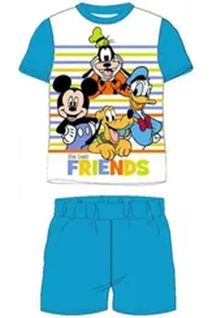 Disney Pyjama Kurzer Pyjama mit Mickey und Goofy "the best Friends" (Set, 2 tlg) blau|weiß 110
