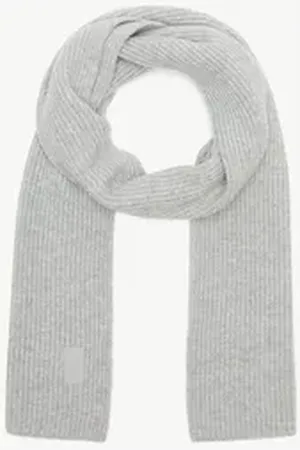 Comma, Comma casual identity Halstuch Strickschal mit Glitzergarn, Label-Patch grau