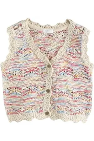 Next Anzugweste Häkel-Weste aus 100 % Baumwolle (1-tlg) beige 146 (11 J.)