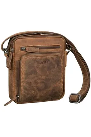 STILORD Schultertasche "Winston" Stylishe Umhängetasche Herren Klein Leder Tablet 9,7 Zoll braun