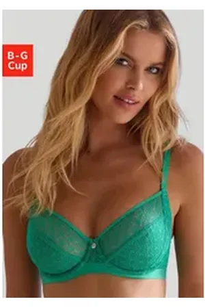 Lascana Bügel-BH Tilda mit modischer Spitze und Metallaccessoire, Dessous grün 75