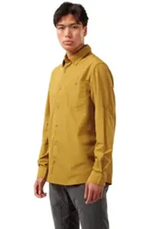 Craghoppers Langarmshirt - Kiwi Ridge LS Shirt Herren Hemd UV Outdoorhemd, gelb L